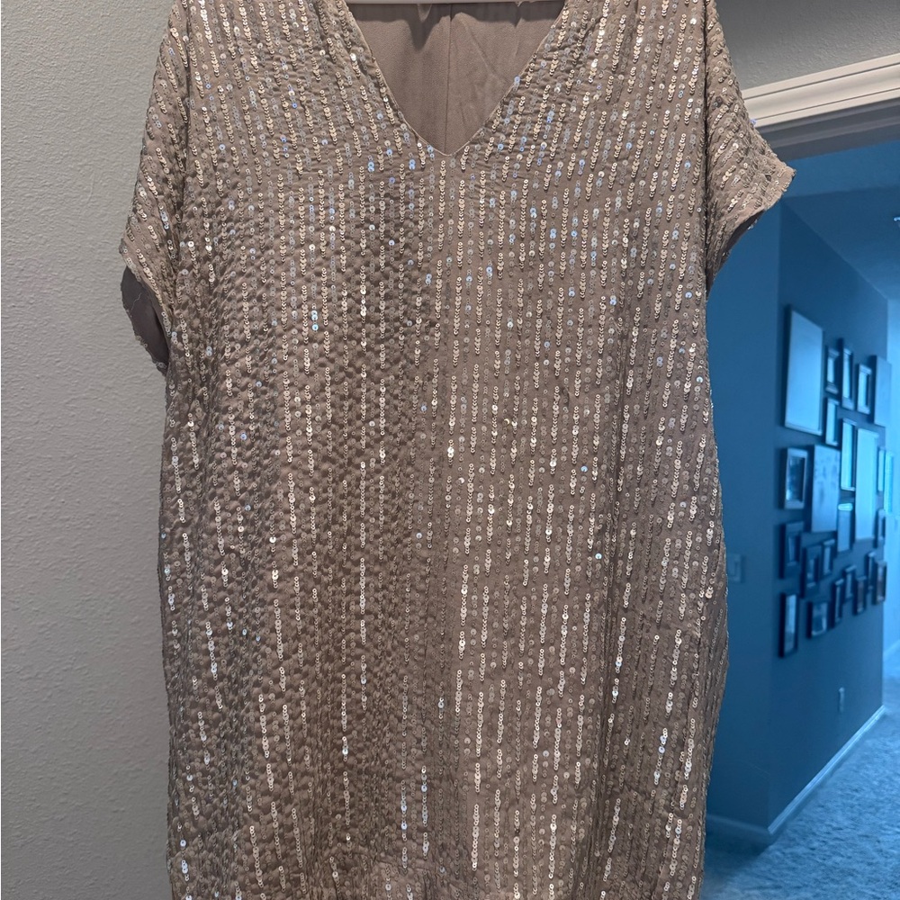 By Together Taupe‎ Sequin Mini Dress
